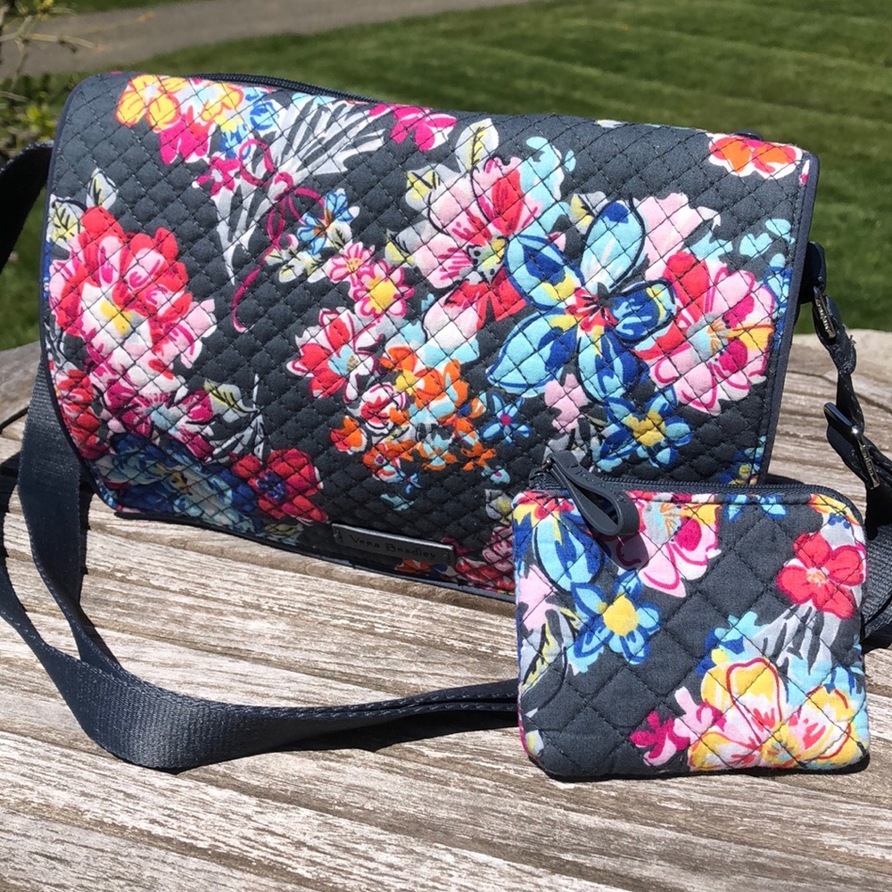 Vera Bradley Crossbody bag with matching coin purse.